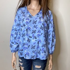Lane Bryant Baby Blue Print top Sz 18
